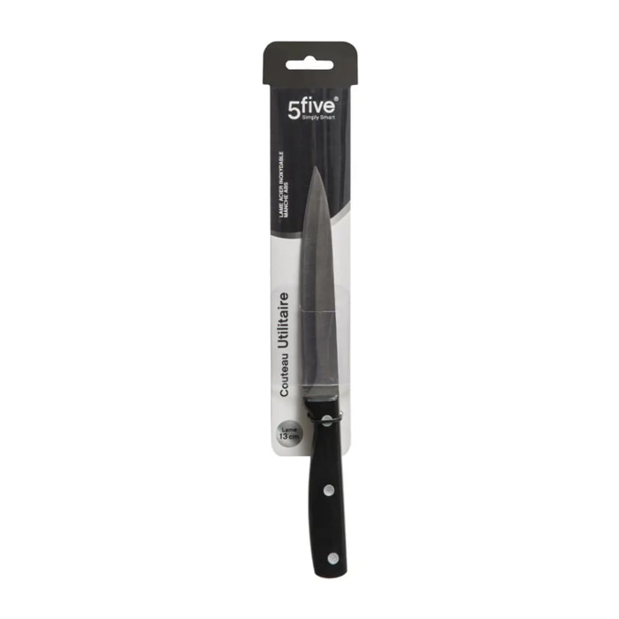 Couteau utilitaire inox "Essentiel Black" lame 13cm