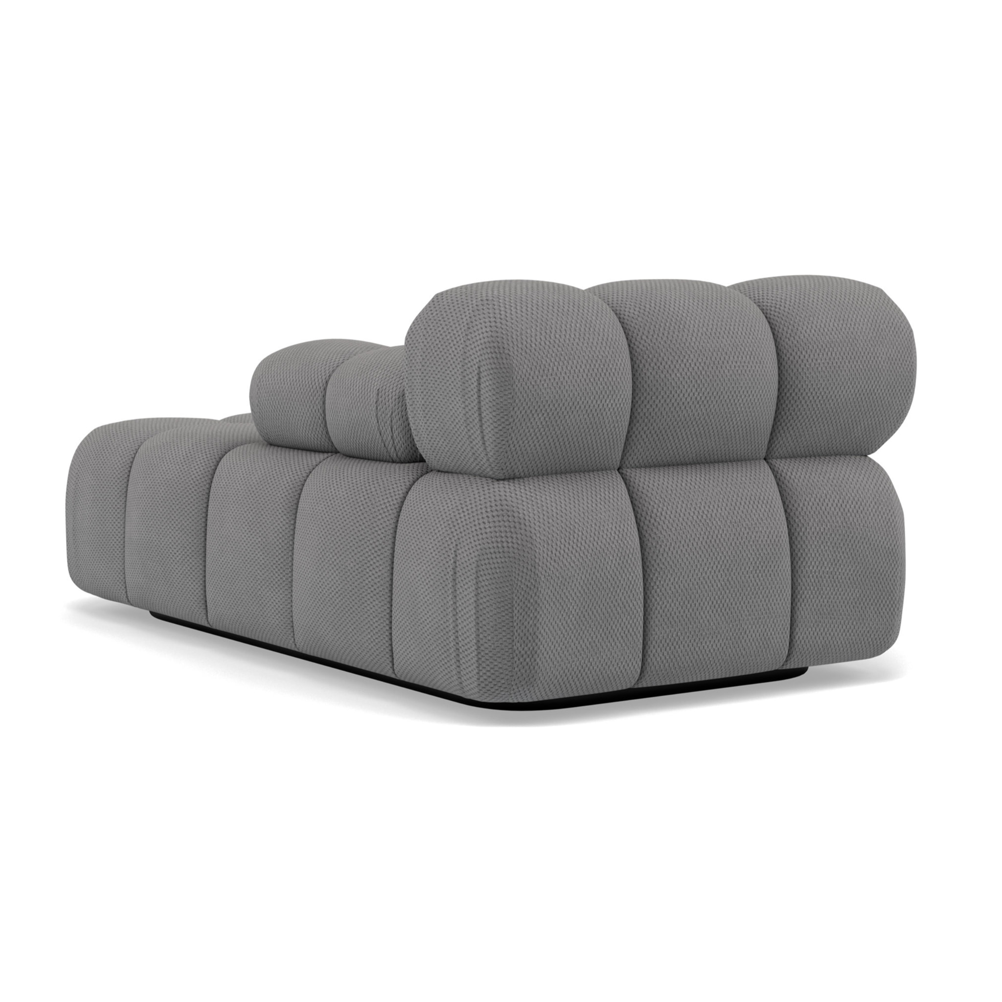 Ruby - module d'assise méridienne droite en velours texturé - Gris