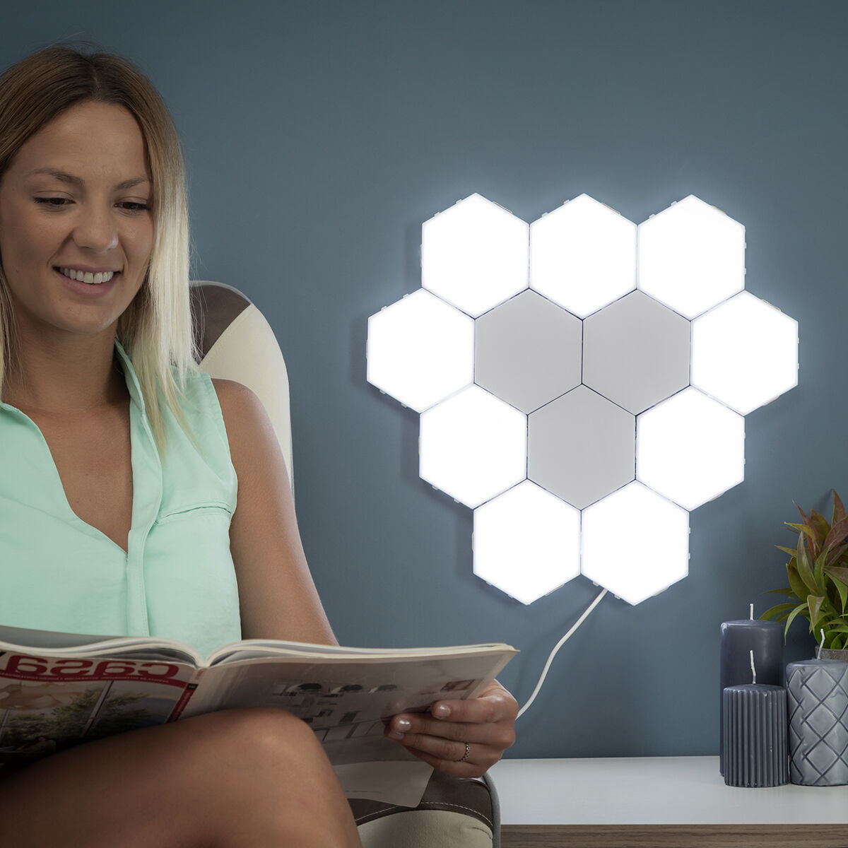 Set di Pannelli LED Modulari Magnetici e Touch Tilight InnovaGoods (Pacco da 3)