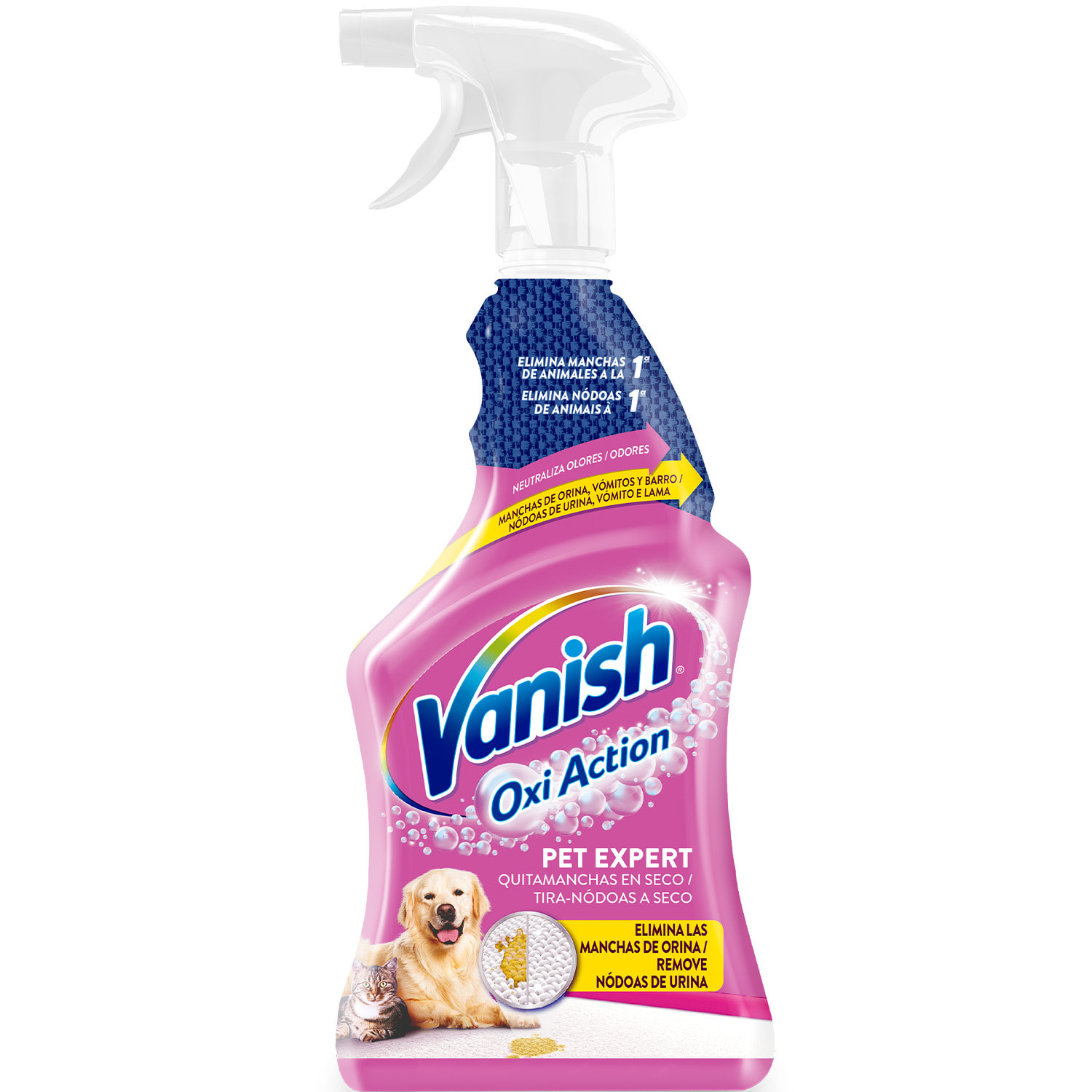 Vanish Oxi Action - Spray Quitamanchas especial Mascotas (En Spray, Sin Lejía) - Pack 3 x 750 ml