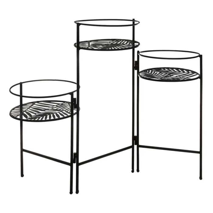Set de 3 portes plantes noir L49cm