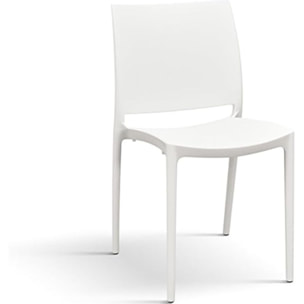 Set di 6 sedie NORTH BEACH in polipropilene bianco