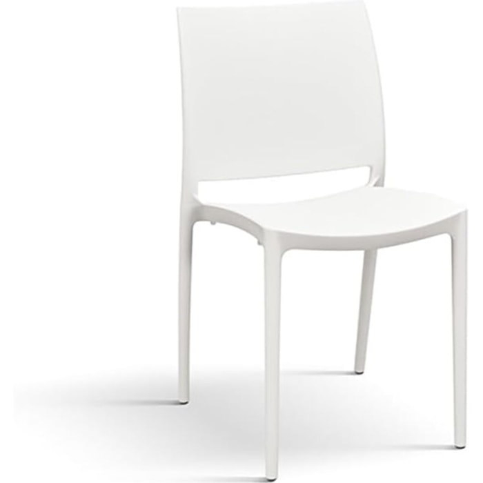 Set di 6 sedie NORTH BEACH in polipropilene bianco