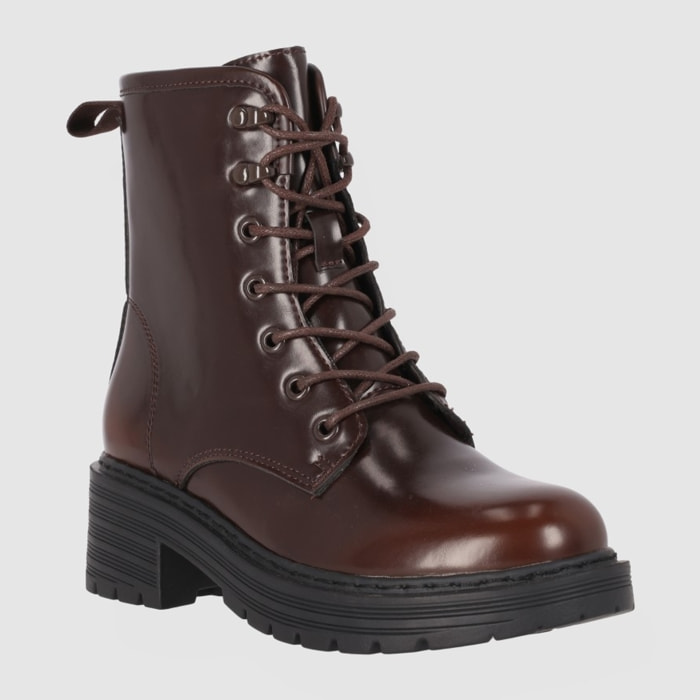 Botines - Marron - Tacón: Bajo