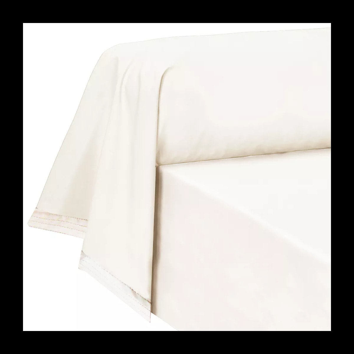 Taie de traversin percale de coton uni beige Olana ecru