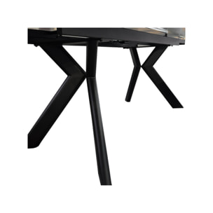 Table extensible 180 à 260 cm ovale en céramique effet travertin - SYDNEY