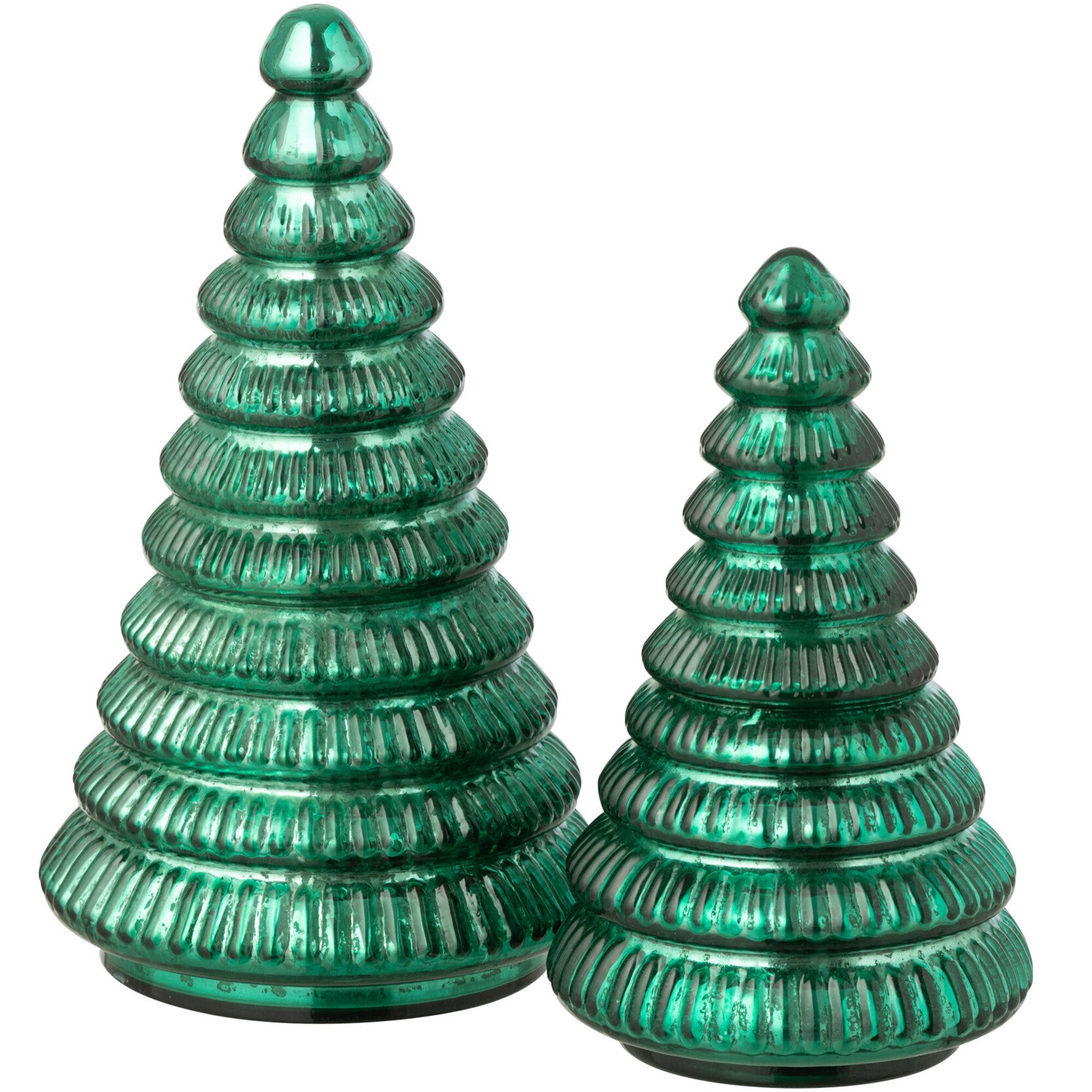 J-Line bougie parfumée Arbre Cotelé - verre - vert - large