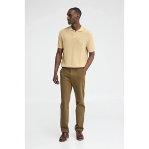 Pantalón chino camel de corte regular con logo Polo Club