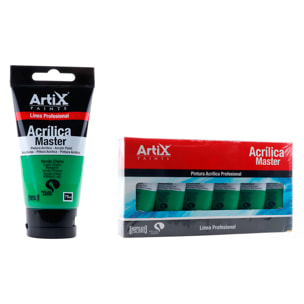 Pack da 6 Uds. PITTURA ACRILICA EXPERT 75 ml VERDE CHIARO
