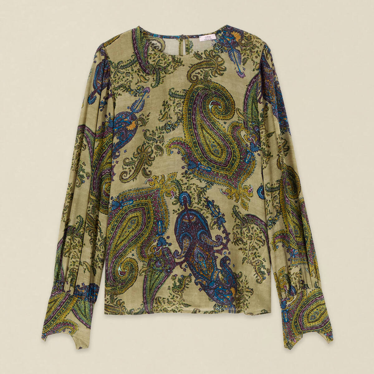 Oltre - Blusa de viscosa estampada - Verde