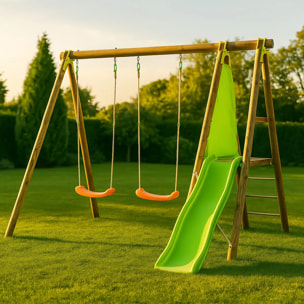 Balançoire en bois 2,30 m Topwood DANI - 4 enfants