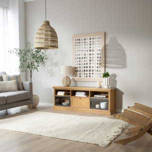 Meuble tv Parma -bois massif de manguier et métal-couleur provence naturelle 157 x 59 x 40 cm