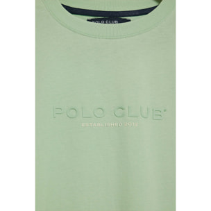 Camiseta color menta de cuello redondo y logo engomado