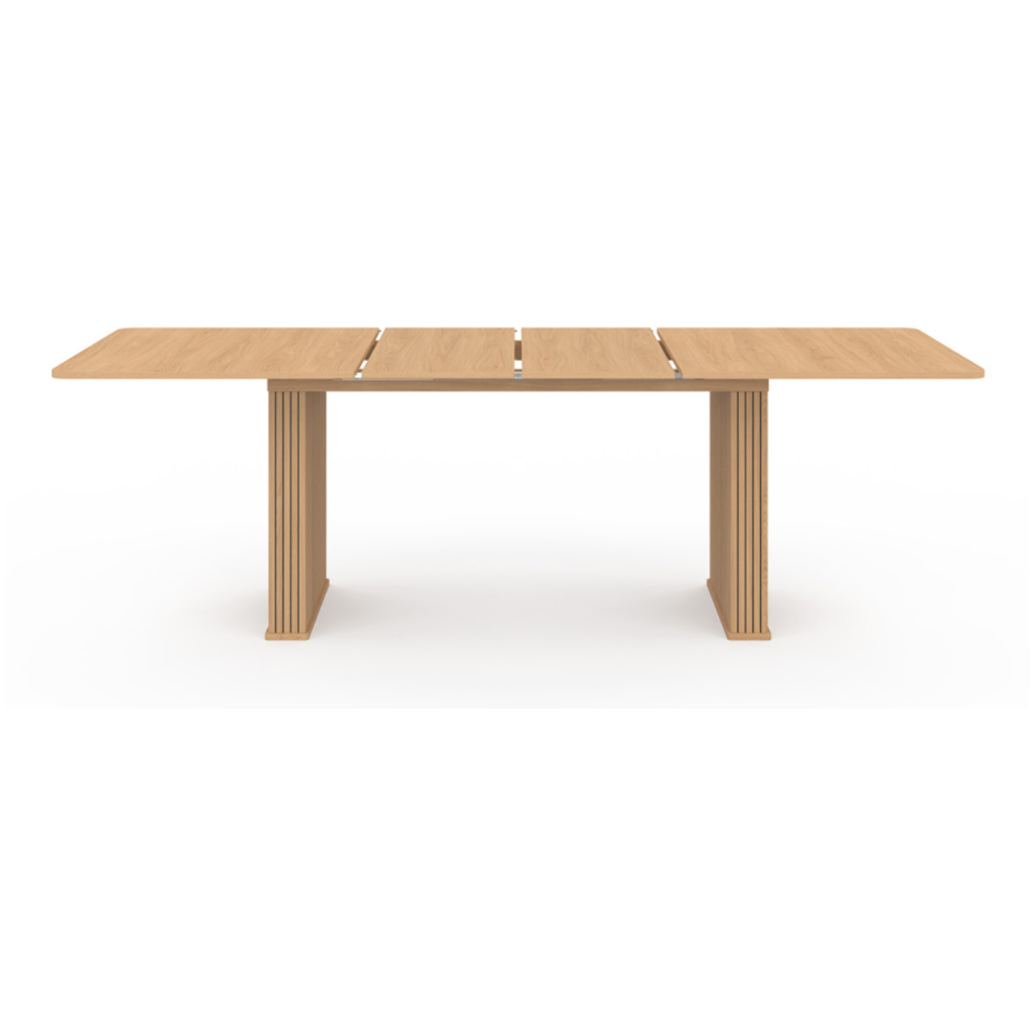 Table repas extensible Faustine 160-240cm bois pieds effet tasseaux