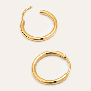 Pendientes Aro Maria S Acero Baño Oro