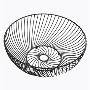 Corbeille torsadée en métal 30cm noir