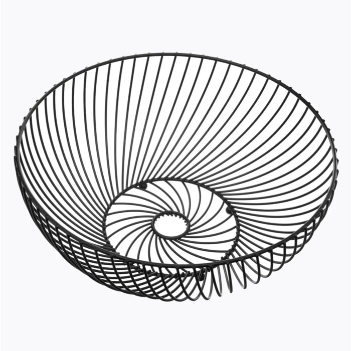 Corbeille torsadée en métal 30cm noir
