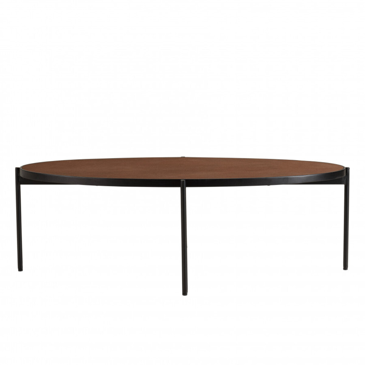 BASILE - Table basse ovale 131x65cm couleur rouille effet pierre