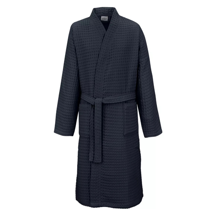 Peignoir homme pur coton 240 g/m² nid d'abeille marine Detente navy