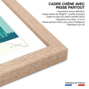 Affiche ville voyage Rome et son colisée Affiche + cadre en bois - Chêne