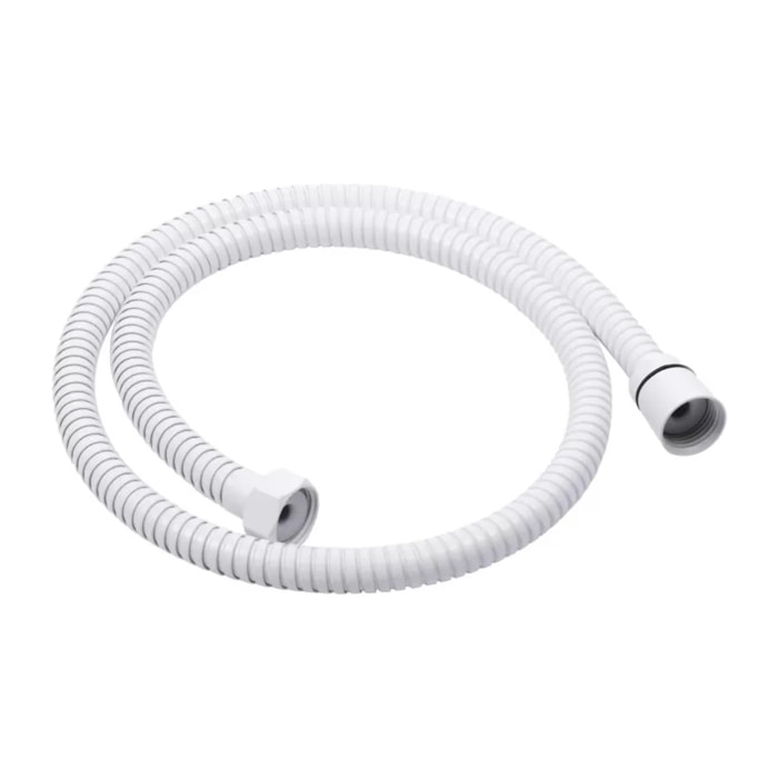 Flexible de douche MSV Teddy 1,50 m Ø14 mm – Double verrouillage anti-torsion – Blanc mat