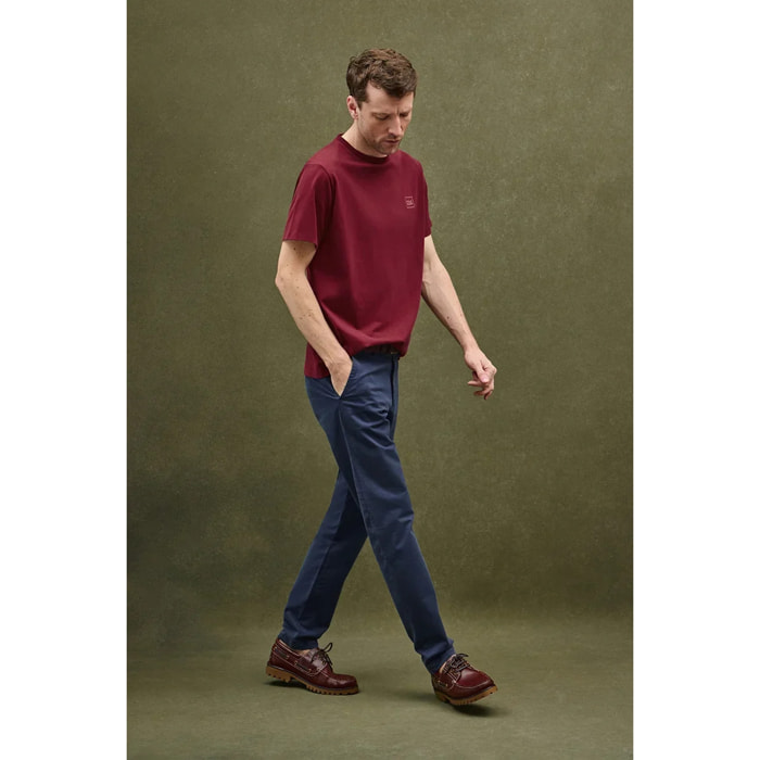 Camiseta granate de corte recto con parche Polo Club