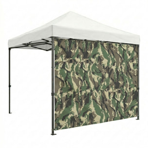 Telo Laterale per Gazebo da Giardino 300x200 cm in PVC Camouflage