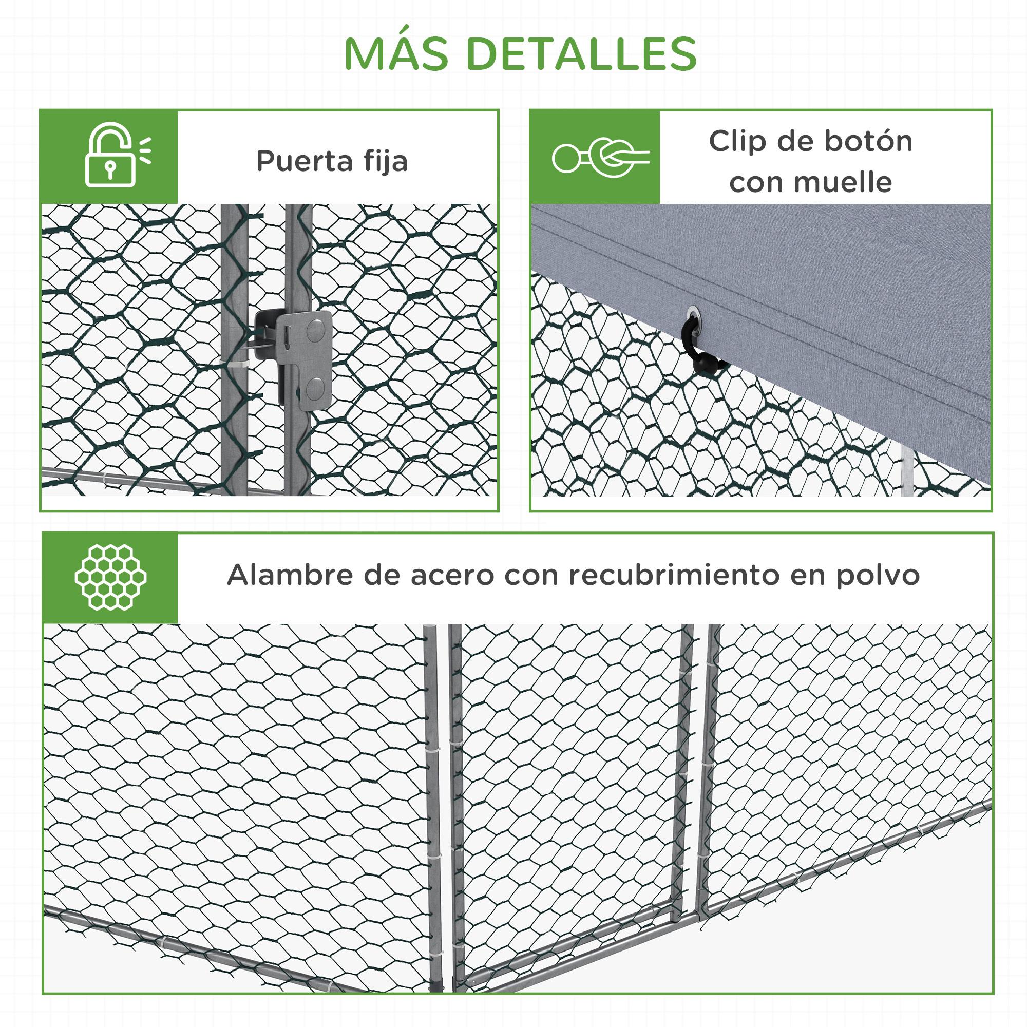 Gallinero para Exterior Grande de Acero 400x346x263 cm Jaula de Gallinas en Forma de Hexágono Cubierta de Tela Oxford Resistente a los Rayos UV e Impermeable para Patio Plata