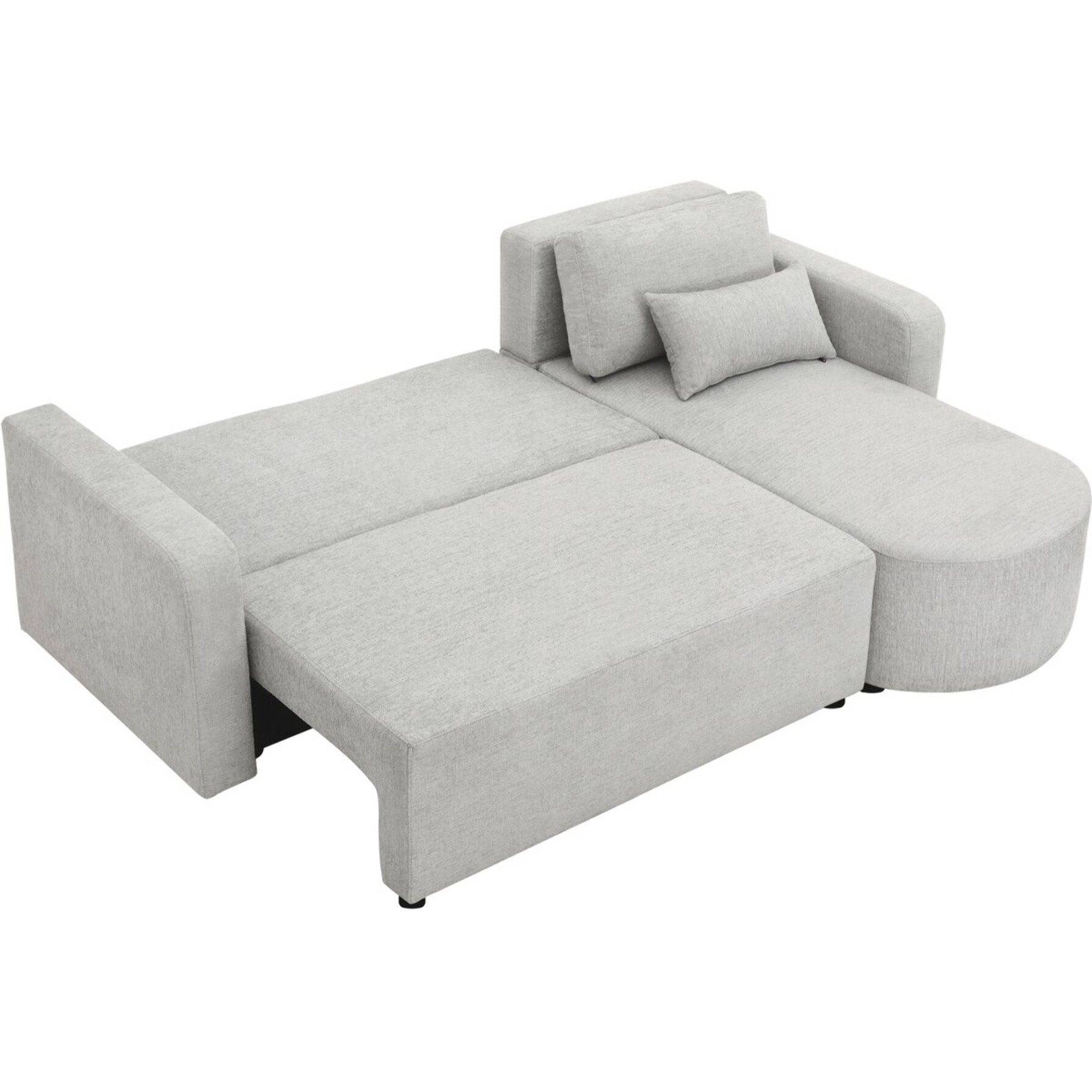 Canapé d'angle convertible et reversible en tissu "Charles" - 3 places - Gris