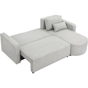 Canapé d'angle convertible et reversible en tissu "Charles" - 3 places - Gris