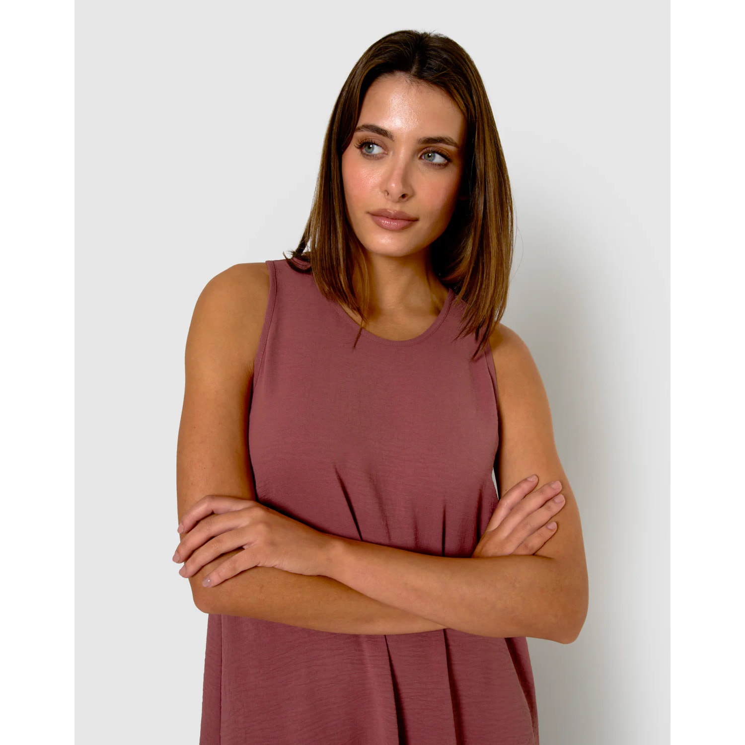 Vestido corto tirantes bambula liso