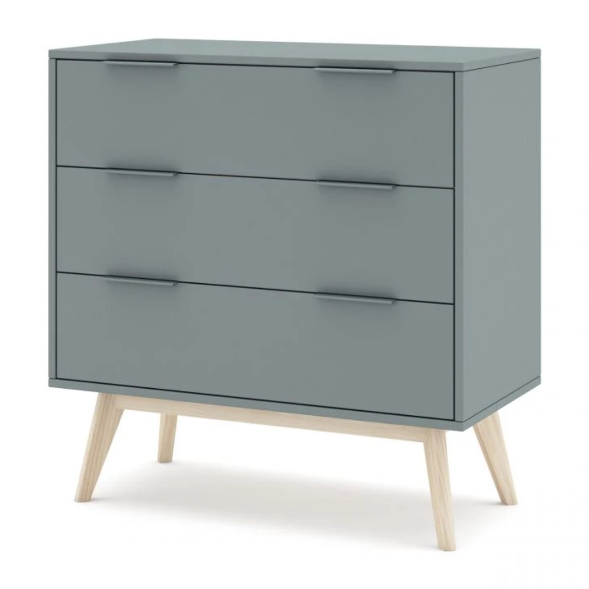 Sinfonier de 3 cajones versátiles y funcionales en verde salvia y oak soft 80x83 cm Numa Verde Salvia - Oak Soft