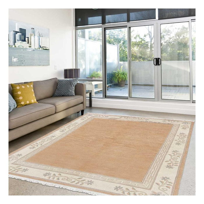 Tapis salon et chambre fait main en laine motif simple SUCA