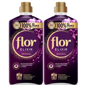 Suavizante Concentrado para la ropa Flor Elixir Sensorial 126 lavados (2 botellas x 63 dosis)