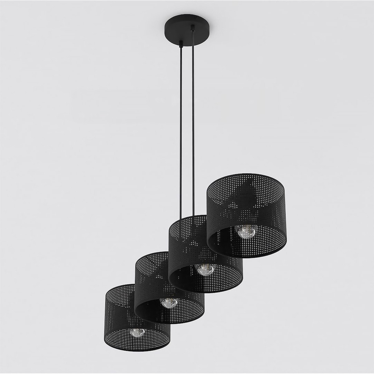 Lampada a sospensione Lux in acciaio nero opaco