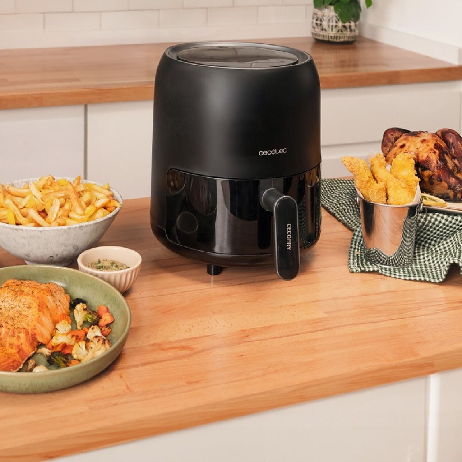 Cecotec Friteuse à Air sans Huile de 3 L Cecofry Mystik 3000. Air Fryer. 1000 W,