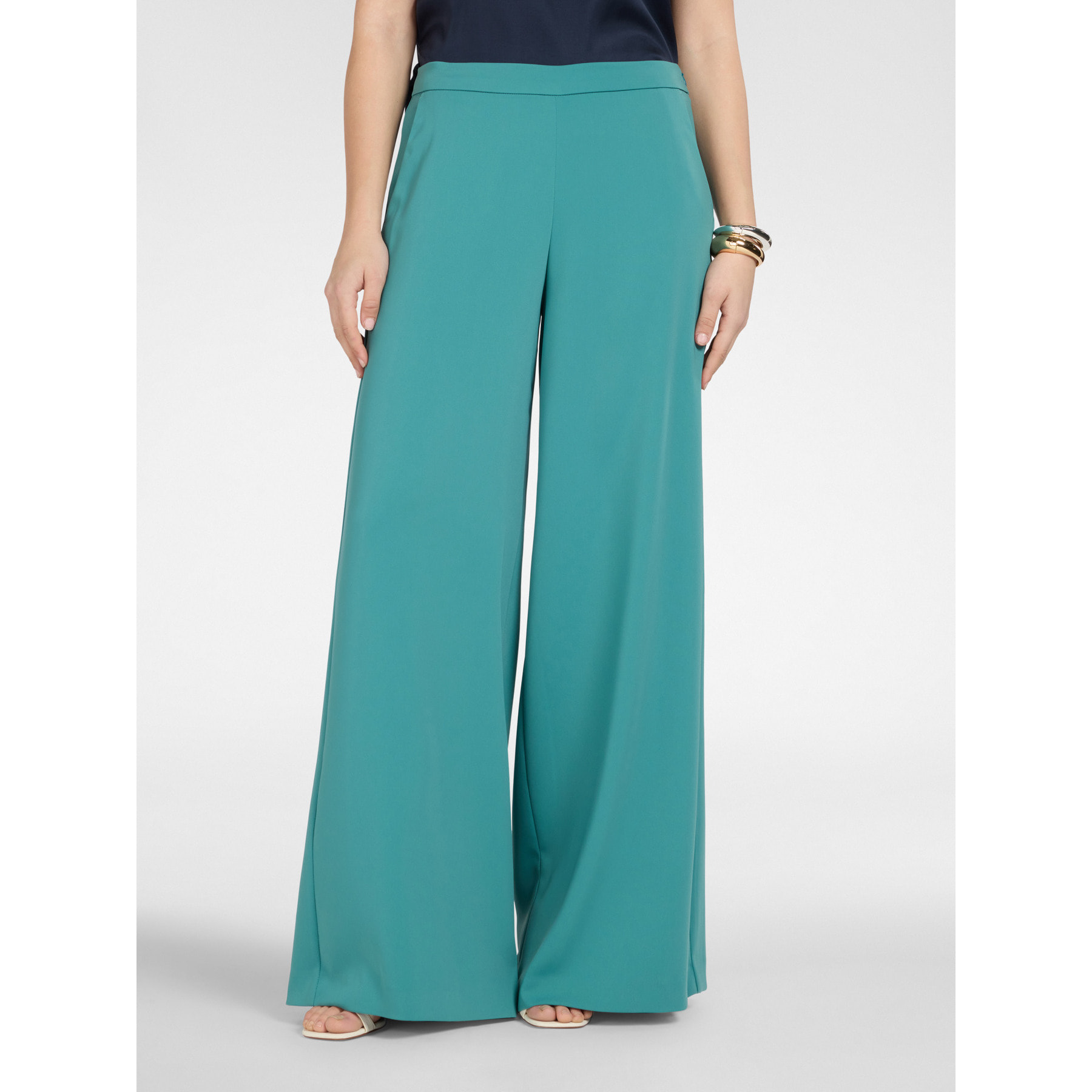 Elena Mirò - Pantalones palazzo de cady - Green Water