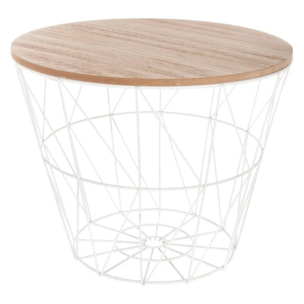 Table d'appoint "Kumi" blanc D38cm