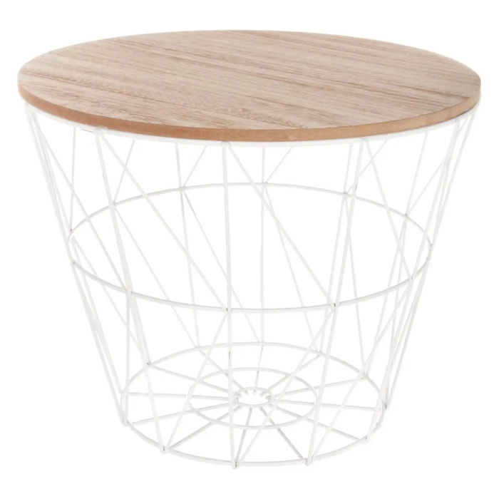 Table d'appoint "Kumi" blanc D38cm
