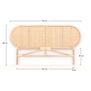 Tête de lit en rotin naturel 140 cm - Navahino
