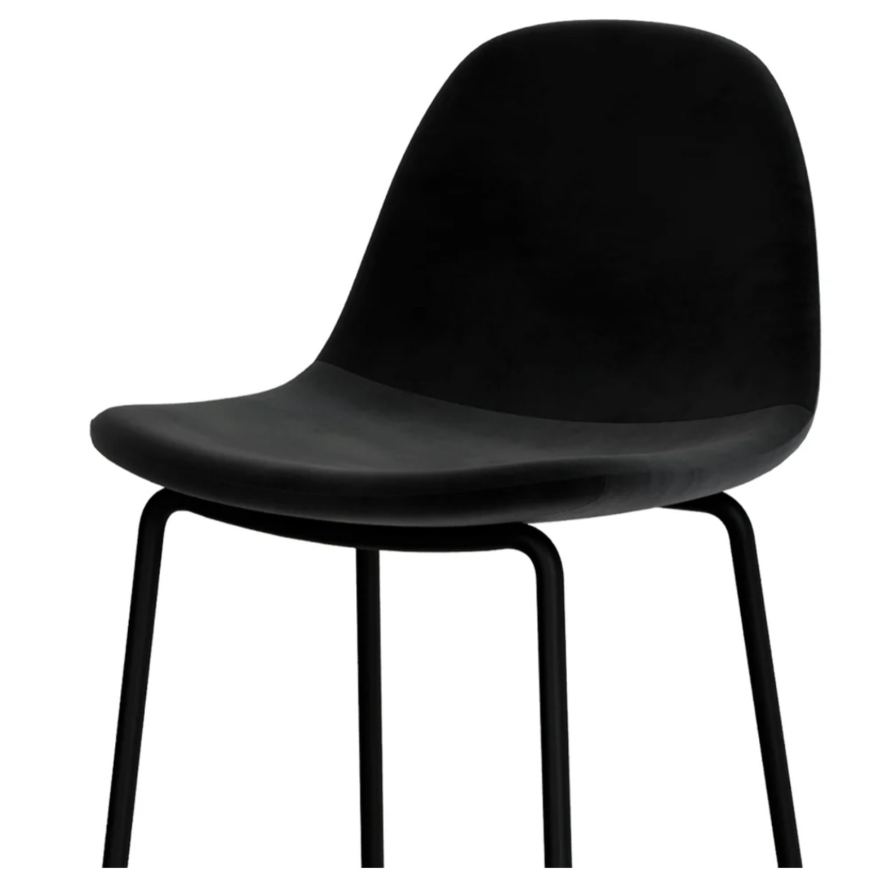 Lot de 2 chaises pour îlot central 65 cm en velours noir - Henrik