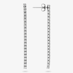 Orecchini Tennis con Cubic Zirconia Rosa