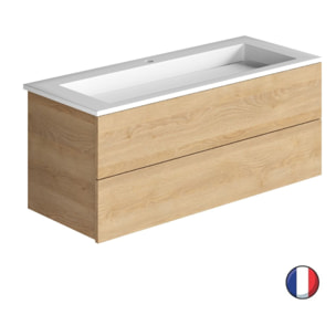 Meuble vasque 120 cm BURGBAD Cosmo chêne cachemire