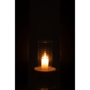 J-Line photophore Base - marbre/métal - gris/champagne - small