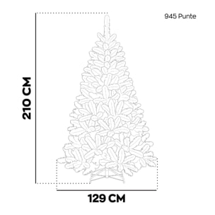 Borea - Albero di Natale Tradizionale in PVC Ø129x210H cm 945 Punte