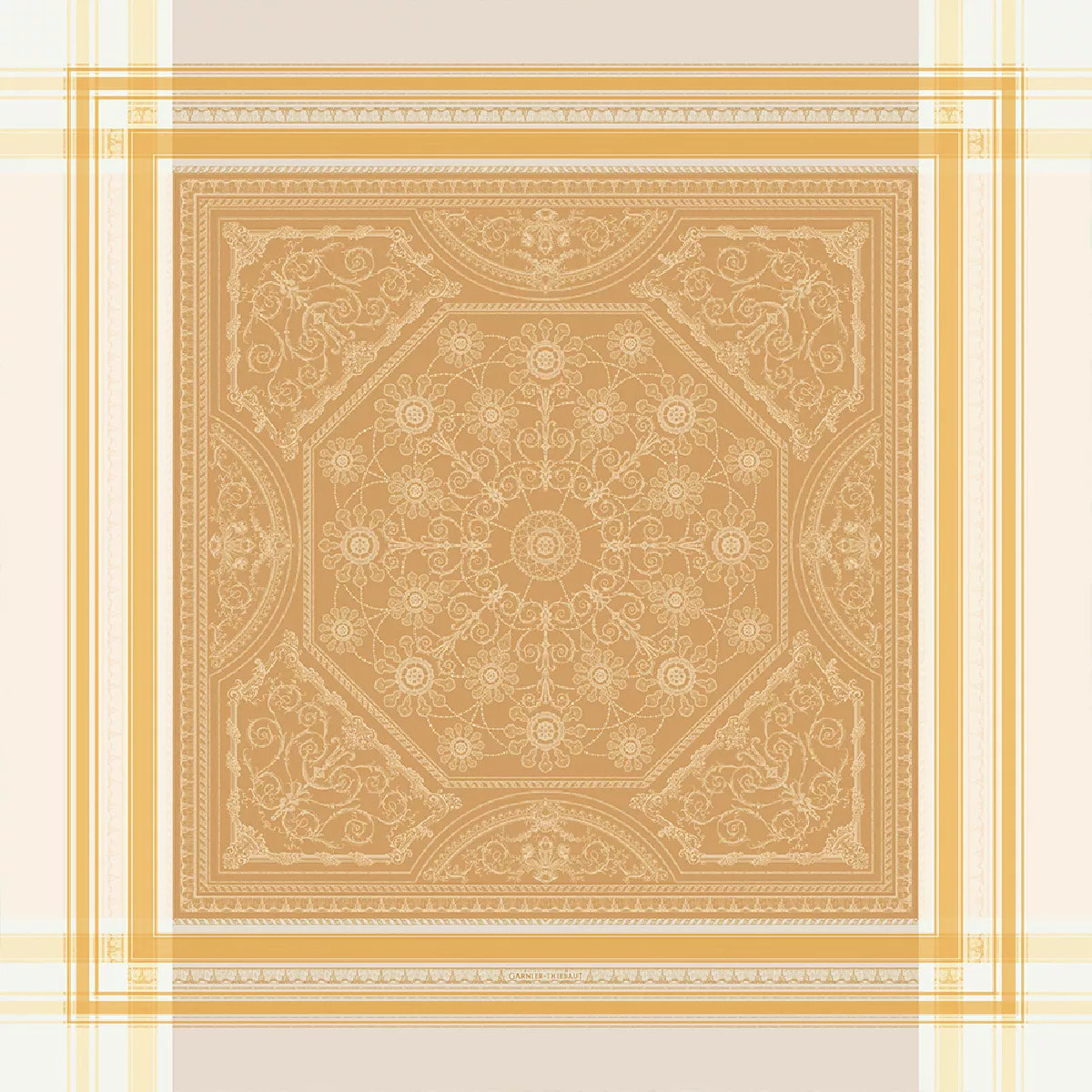Nappe anti tache coton mélangé motif jacquard Galerie royale reflets d or