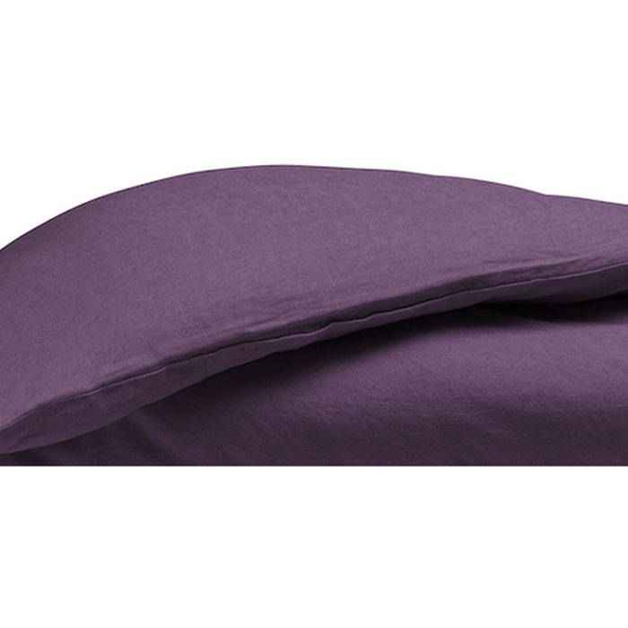 Housse De Couette 100% lin lavé Prune
