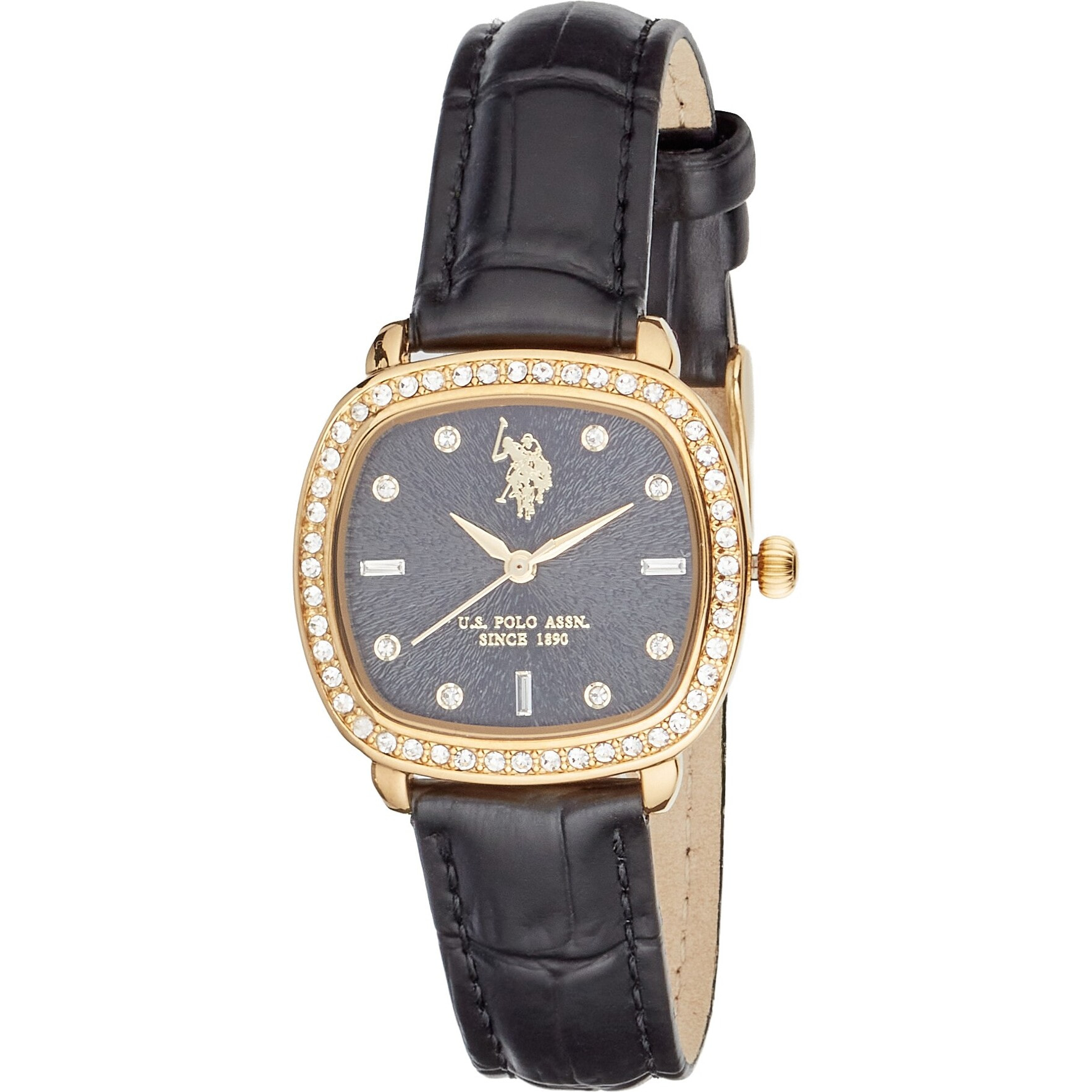 Orologio U.S. Polo Assn. con cinturino in pelle nero