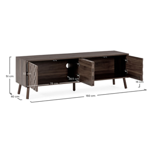 Mueble tv Canadá 4 puertas efecto Nogal