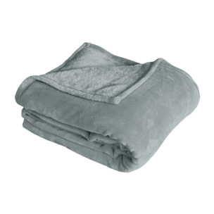 Couverture unie en molleton - Gris clair